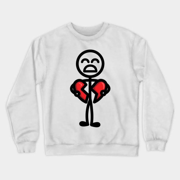Broken Hearted Crewneck Sweatshirt by hoddynoddy